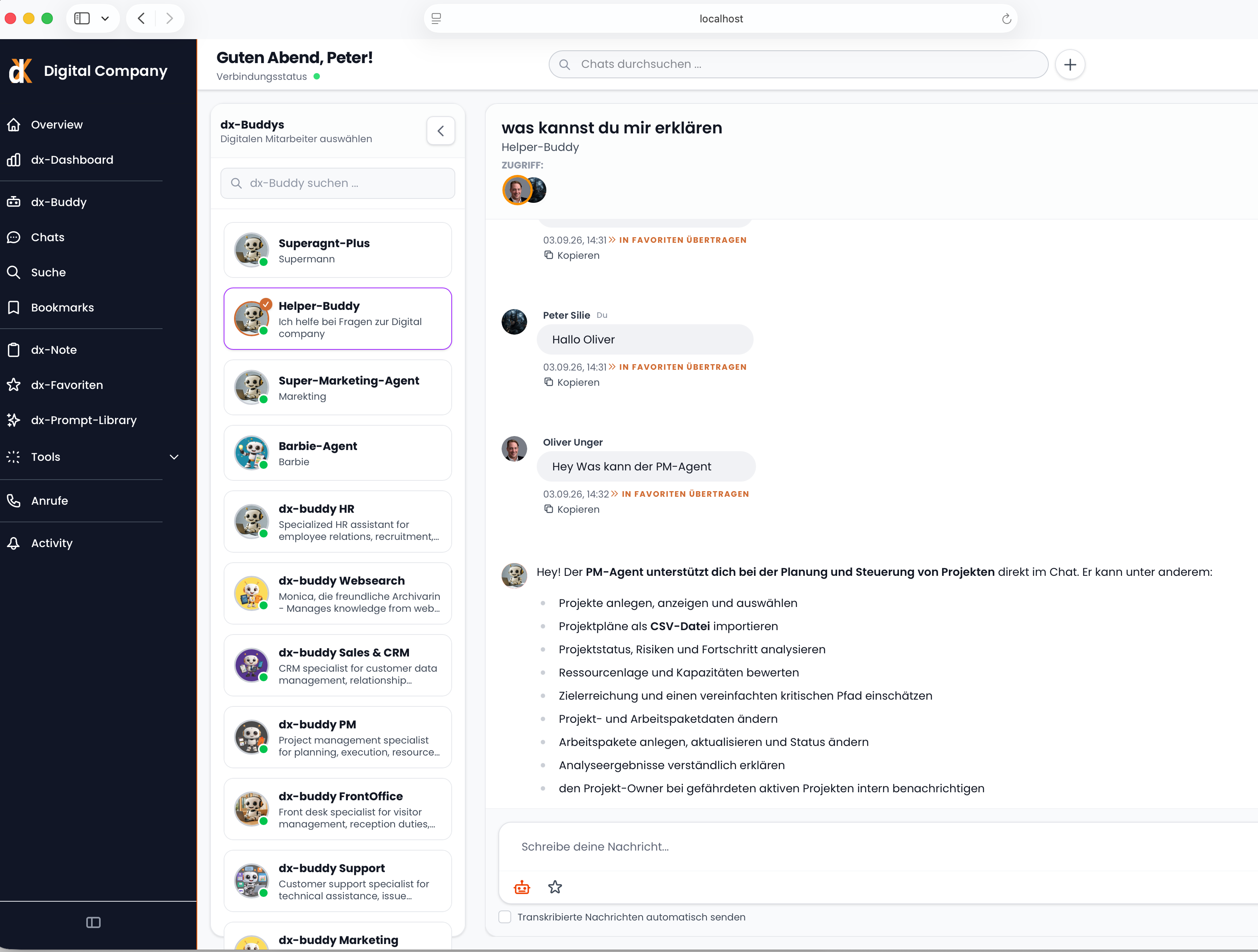Einbindung spezialisierter dx-Buddys in Microsoft Teams